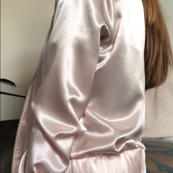 Forever 21 Rose Satin Bomber Jacket - Picture 4 of 8